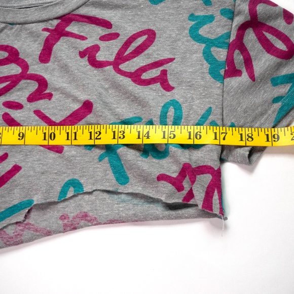 Fila Womens Size Small Big Girls Large (14/16) Grey Multicolored Crop Shirt - Picture 6 of 8